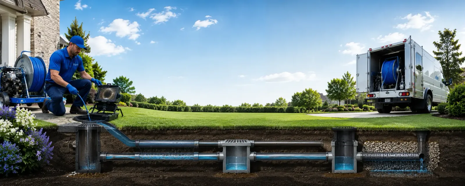 Outdoor drain cleaning information for New Concord, KY